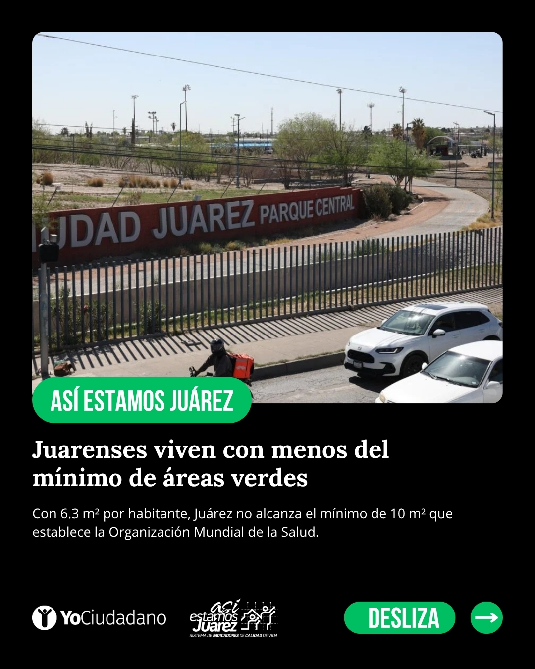 Juarenses viven con menos del mínimo de áreas verdes (1 de 3)
